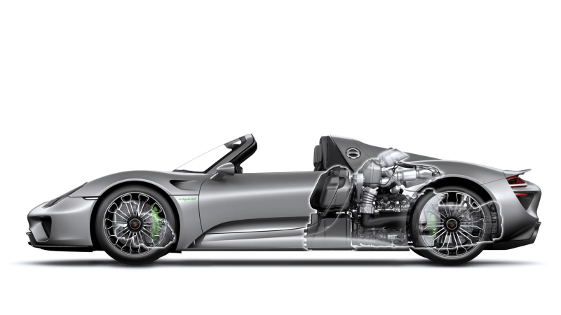 Illustration for article titled The 887 HP Porsche 918 Spyder Will Get '85 To 94' MPG